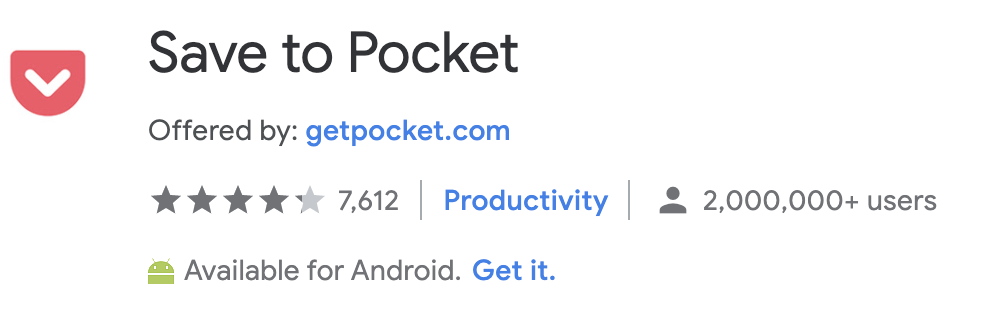 best chrome extensionSave to pocket