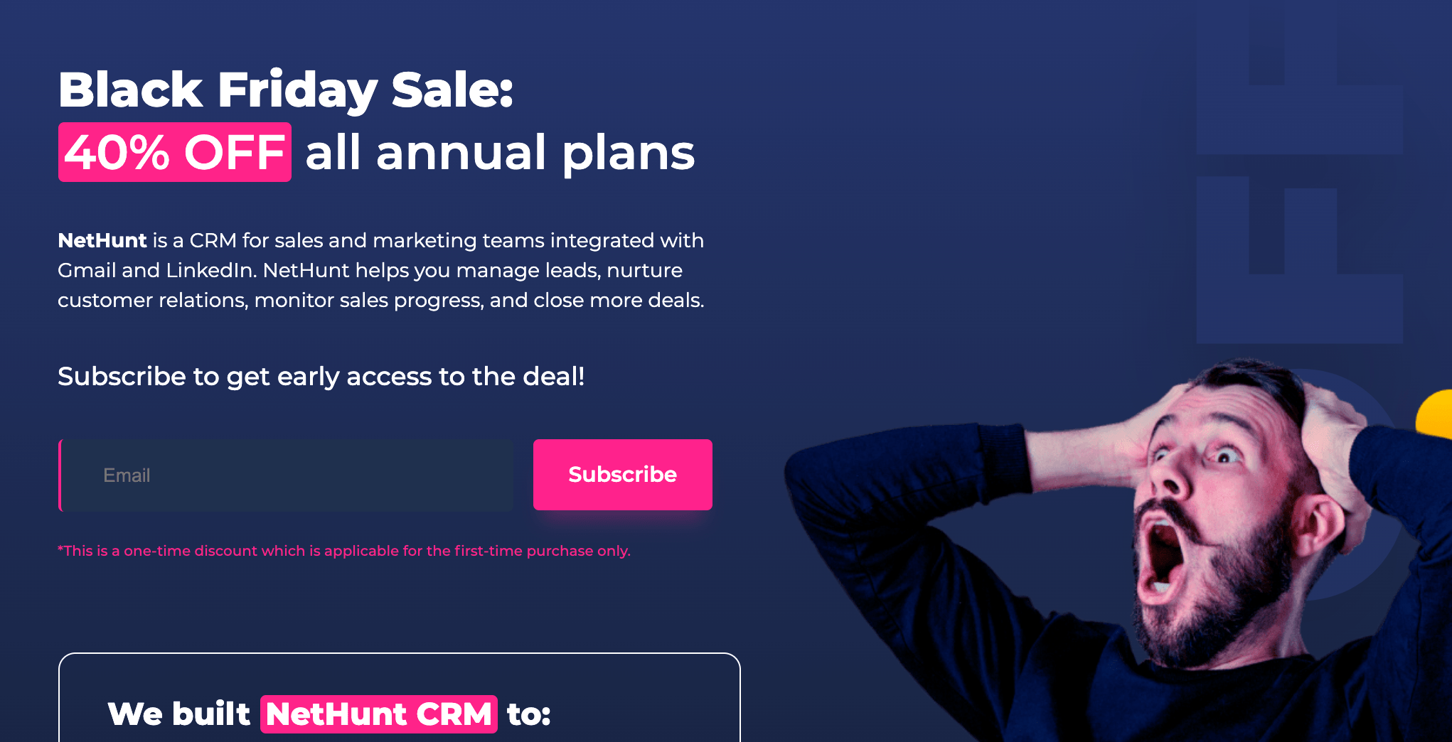 Black friday CRM saas deal - nethunt