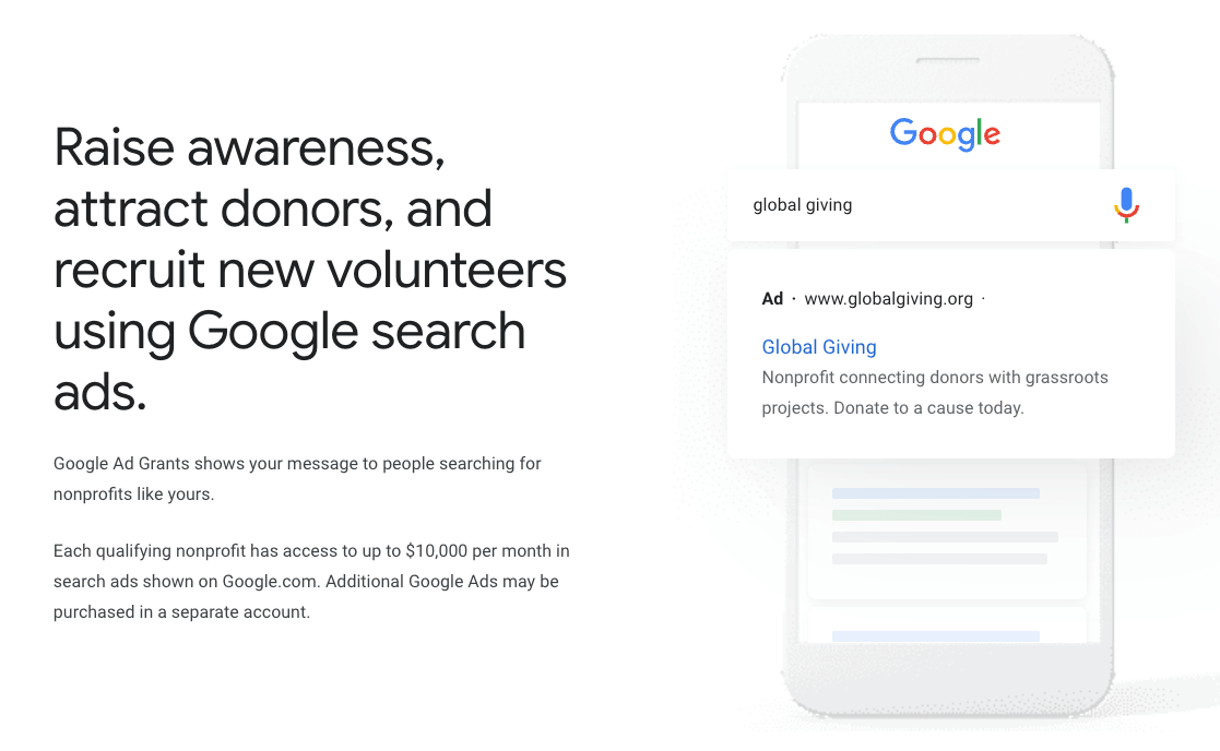 GOOGLE GRANTS FOR NON PROFITS