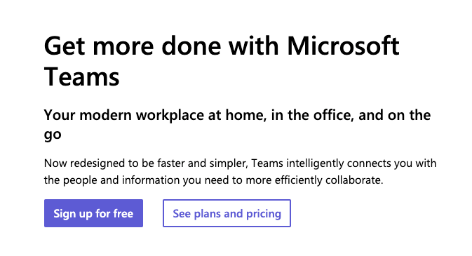 microsoft teams sign up