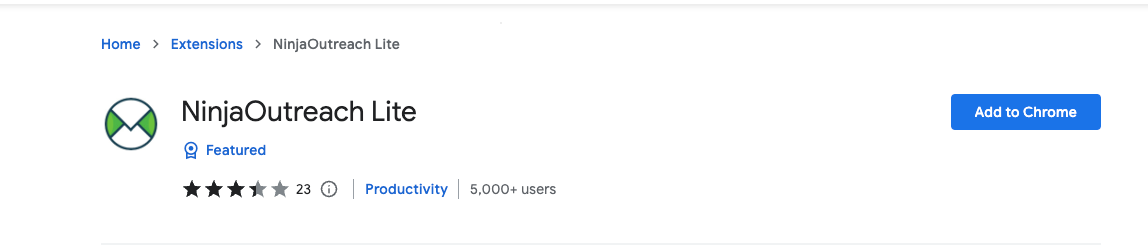ninja outreach chrome store extension