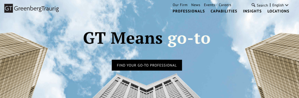 Greenberg Traurig webpage