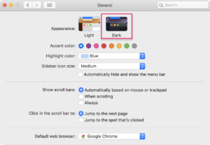 Set a dark mode on mac step3
